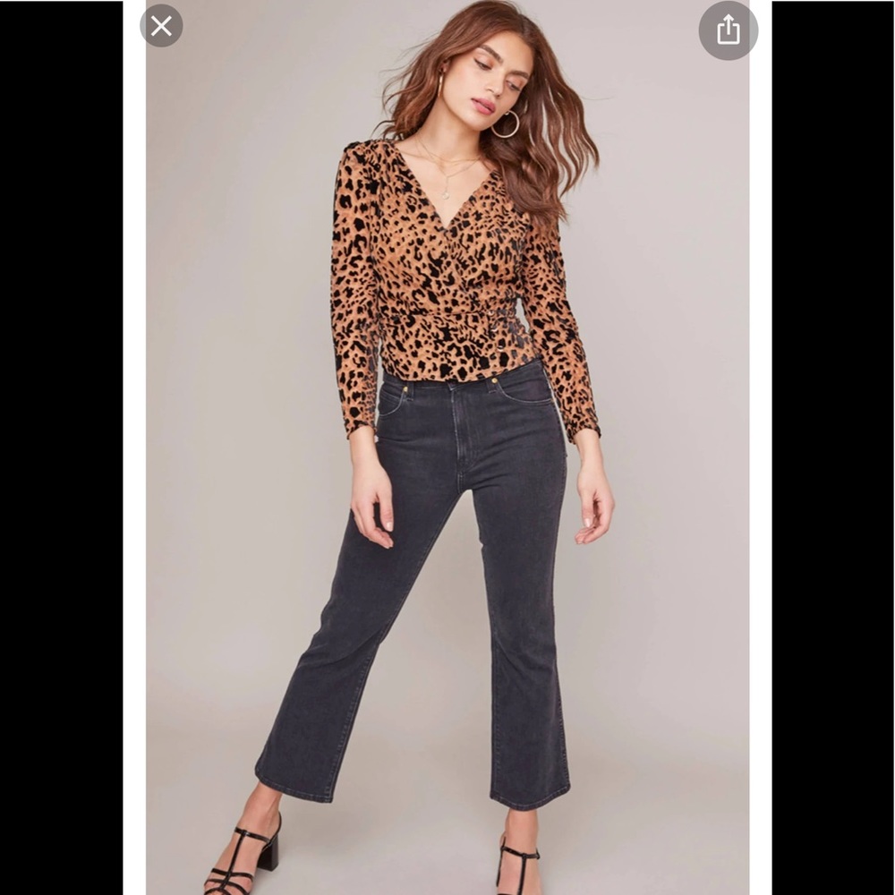 NWT Aster The Label Iris Leopard Print Top
